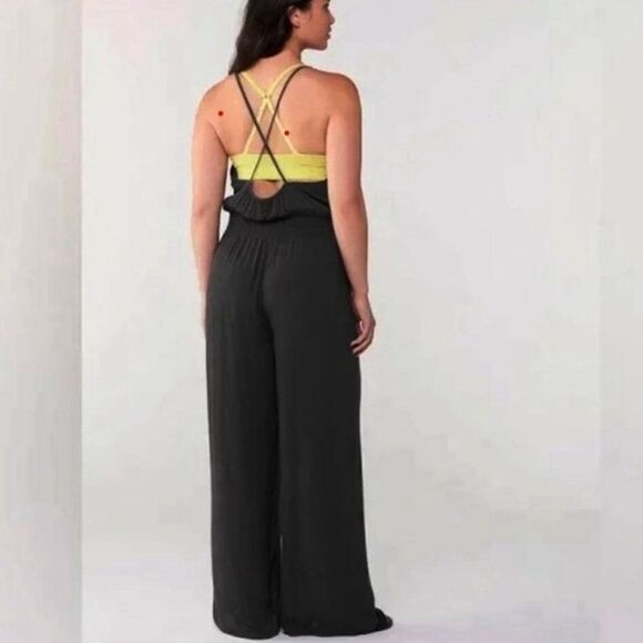 New PrAna Fernie Wide Leg Jumpsuit Black Modal Size S - Picture 12 of 12